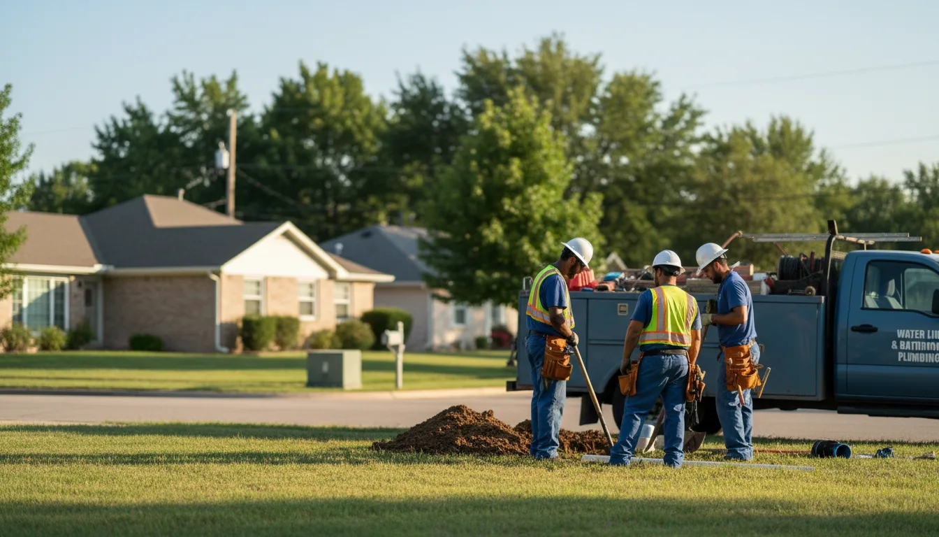 Residential water line and bathroom plumbing service in Broaddus, TX